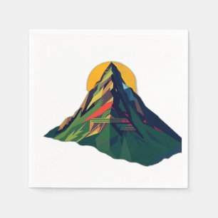 Abstract geometrisch berglandschap servet