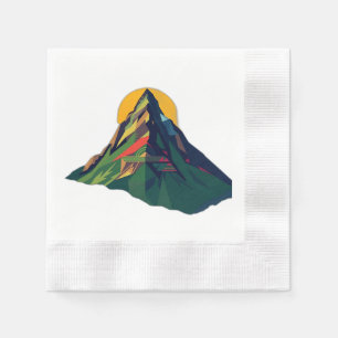 Abstract geometrisch berglandschap servet