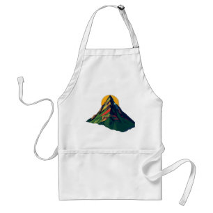 Abstract geometrisch berglandschap standaard schort