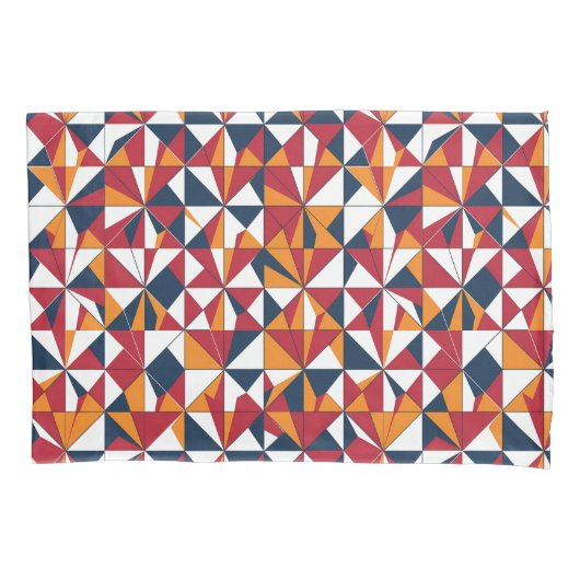 Abstract geometrisch bladpatroon kussensloop (Voorkant)