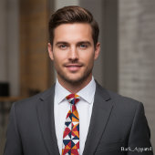 Abstract geometrisch bladpatroon stropdas