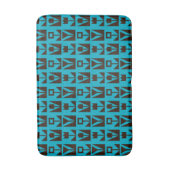 Abstract Geometrisch Blauw Bloemmotief Badmat (Voorkant Verticaal)