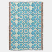 Abstract geometrisch blauw en wit patroon deken (Voorkant Verticaal)