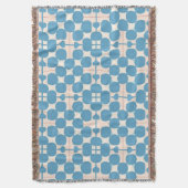 Abstract geometrisch blauw en wit patroon deken (Voorkant Verticaal)