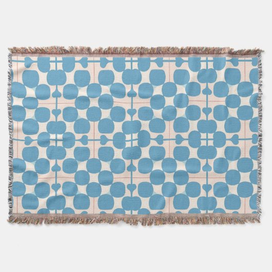 Abstract geometrisch blauw en wit patroon deken (Voorkant)
