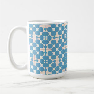Abstract geometrisch blauw en wit patroon koffiemok