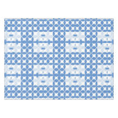 Abstract geometrisch blauw en wit patroon tafelkleed (Voorkant (Horizontaal))