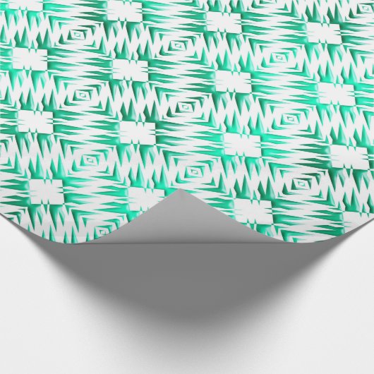 Abstract geometrisch blauwgroen patroon cadeaupapier (Hoek)