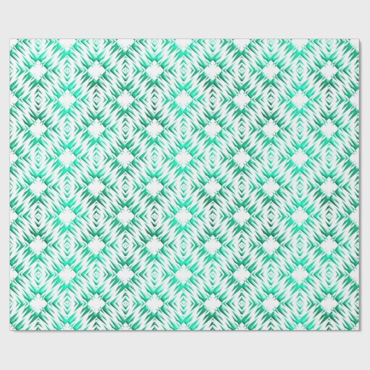 Abstract geometrisch blauwgroen patroon cadeaupapier (Vlak)