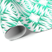 Abstract geometrisch blauwgroen patroon cadeaupapier (Rol Hoek)