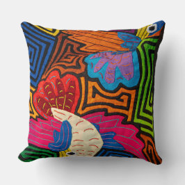 Abstract geometrisch bloemenpatroon - vet kleurrij kussen