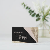*~* Abstract geometrisch blok Blush Gold Foil Visitekaartje (Staand voorkant)