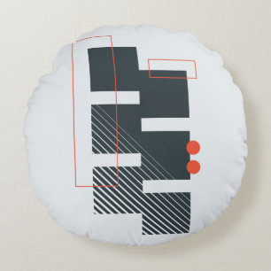 Abstract Geometrisch Blokpatroon Rond Kussen