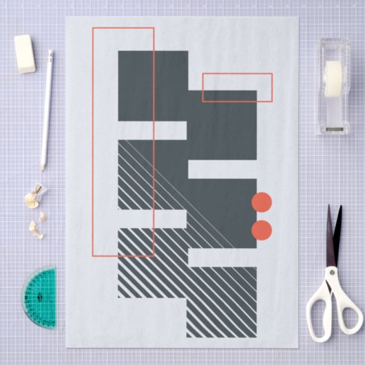 Abstract Geometrisch Blokpatroon Tissuepapier (Craft)