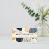 Abstract Geometrisch Boho Aards Natuurlijk Qr Code Visitekaartje (Staand voorkant)