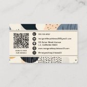 Abstract Geometrisch Boho Aards Natuurlijk Qr Code Visitekaartje (Achterkant)