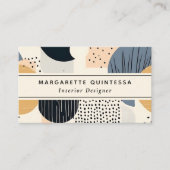 Abstract Geometrisch Boho Aards Natuurlijk Qr Code Visitekaartje (Voorkant)