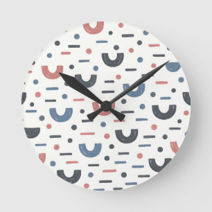 Abstract Geometrisch Boho Patroon Ronde Klok