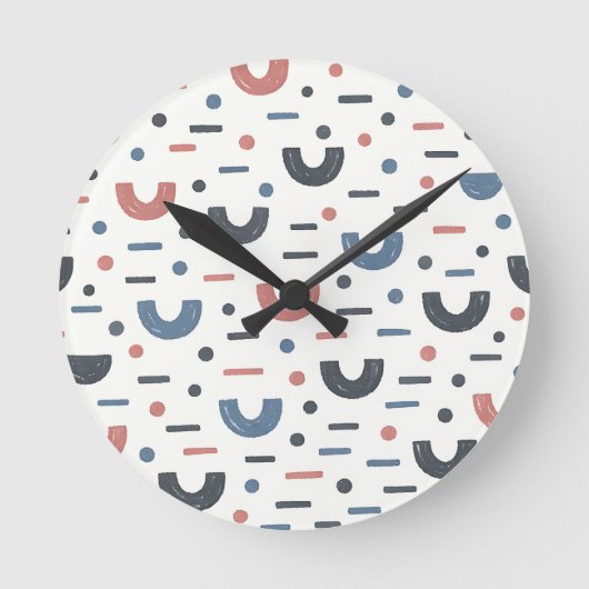 Abstract Geometrisch Boho Patroon Ronde Klok (Voorkant)