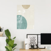 Abstract Geometrisch Botanisch Poster van de Muurk (Thuiskantoor)