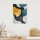 Abstract Geometrisch Botanisch Poster van de Muurk (Keuken)