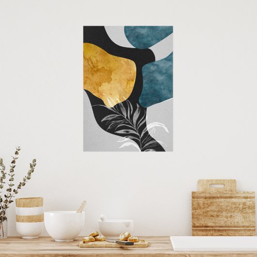 Abstract Geometrisch Botanisch Poster van de Muurk (Keuken)