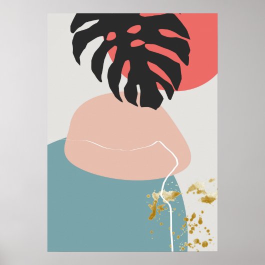 Abstract Geometrisch Botanisch Poster van de Muurk (Voorkant)