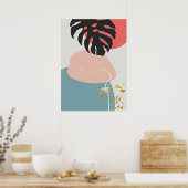 Abstract Geometrisch Botanisch Poster van de Muurk (Keuken)