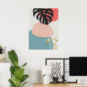 Abstract Geometrisch Botanisch Poster van de Muurk (Thuiskantoor)