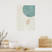 Abstract Geometrisch Botanisch Poster van de Muurk (Keuken)