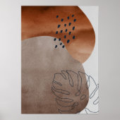 Abstract geometrisch botanisch Poster voor bladwan (Voorkant)