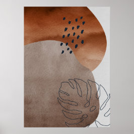 Abstract geometrisch botanisch Poster voor bladwan