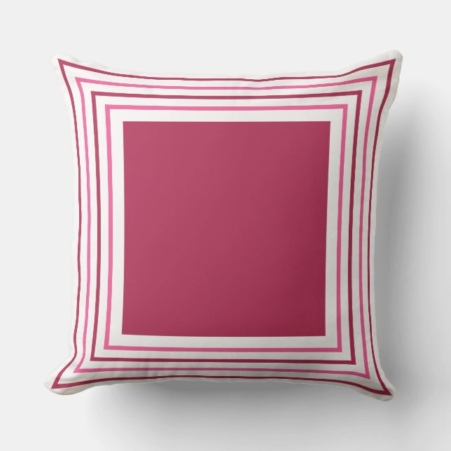 Abstract Geometrisch Bourgondiërood & Roze Kussen (Voorkant)