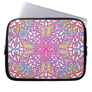 Abstract geometrisch caleidoscoopontwerp laptop sleeve