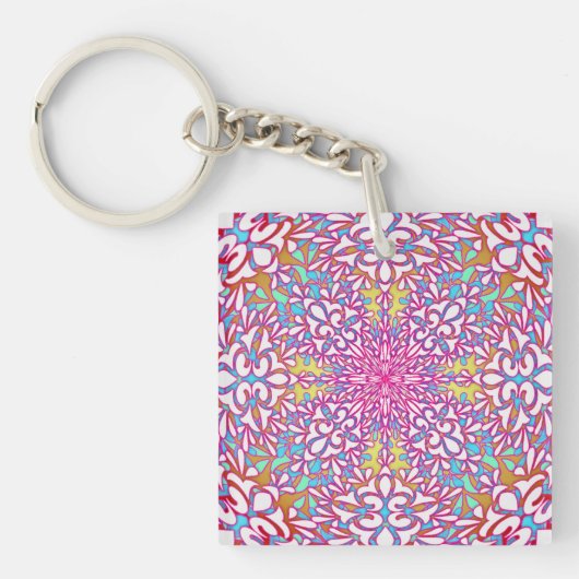 Abstract geometrisch caleidoscoopontwerp sleutelhanger (voorkant)
