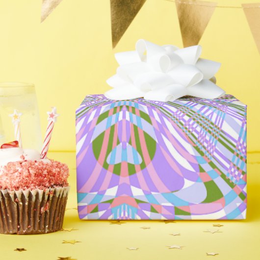 Abstract Geometrisch Cheveron Vlinder Effect Cadeaupapier (Verjaardagsfeest)