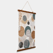 Abstract Geometrisch Cirkelpatroon Neutraal Boho 3 Hangend Wandkleed (Gebogen)