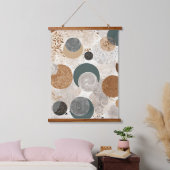 Abstract Geometrisch Cirkelpatroon Neutraal Boho 3 Hangend Wandkleed (Slaapkamer)