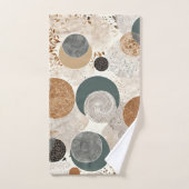 Abstract Geometrisch Cirkelpatroon Neutraal Boho Bad Handdoek (Handdoek)