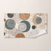 Abstract Geometrisch Cirkelpatroon Neutraal Boho Bad Handdoek (Handdoek)