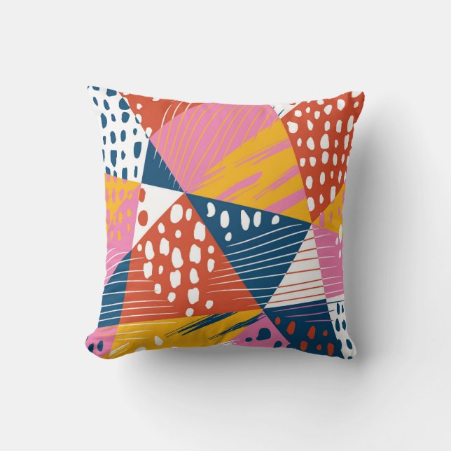 Abstract geometrisch collagepatroon kussen (Voorkant)