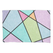 Abstract Geometrisch Deel Blauw Roze Lila Kussensloop (Voorkant)