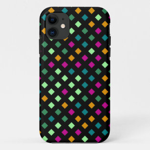 Abstract geometrisch diamant Retro Modern Square iPhone 11 Hoesje