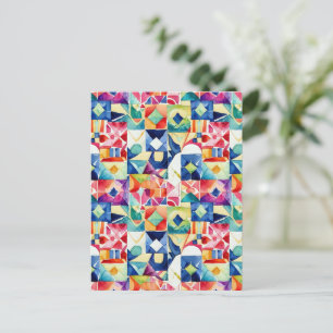 Abstract geometrisch digitaal patroon 17 - Briefka Briefkaart