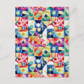 Abstract geometrisch digitaal patroon 17 - Briefka Briefkaart (Voorkant)