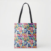 Abstract geometrisch digitaal patroon 17 - Canvas  Tote Bag (Voorkant)