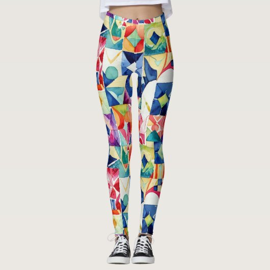 Abstract geometrisch digitaal patroon 17 - Legging (Voorkant)