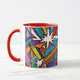 Abstract geometrisch digitaal patroon 25 - Koffie Mok