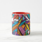 Abstract geometrisch digitaal patroon 25 - Koffie  Mok (Midden)