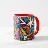 Abstract geometrisch digitaal patroon 25 - Koffie  Mok (Voorkant rechts)